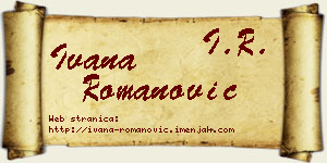 Ivana Romanović vizit kartica